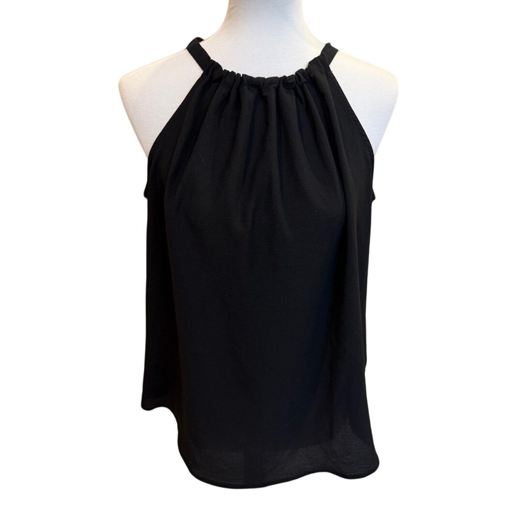 Gibson Black Gathered Halter Cami Size S